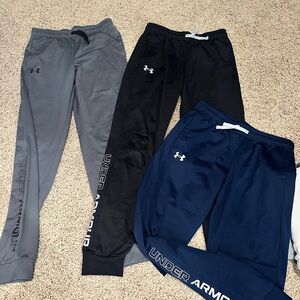 Lot of 3 Under Armour Kids Brawler 2.0 Jogger Pants- Size large